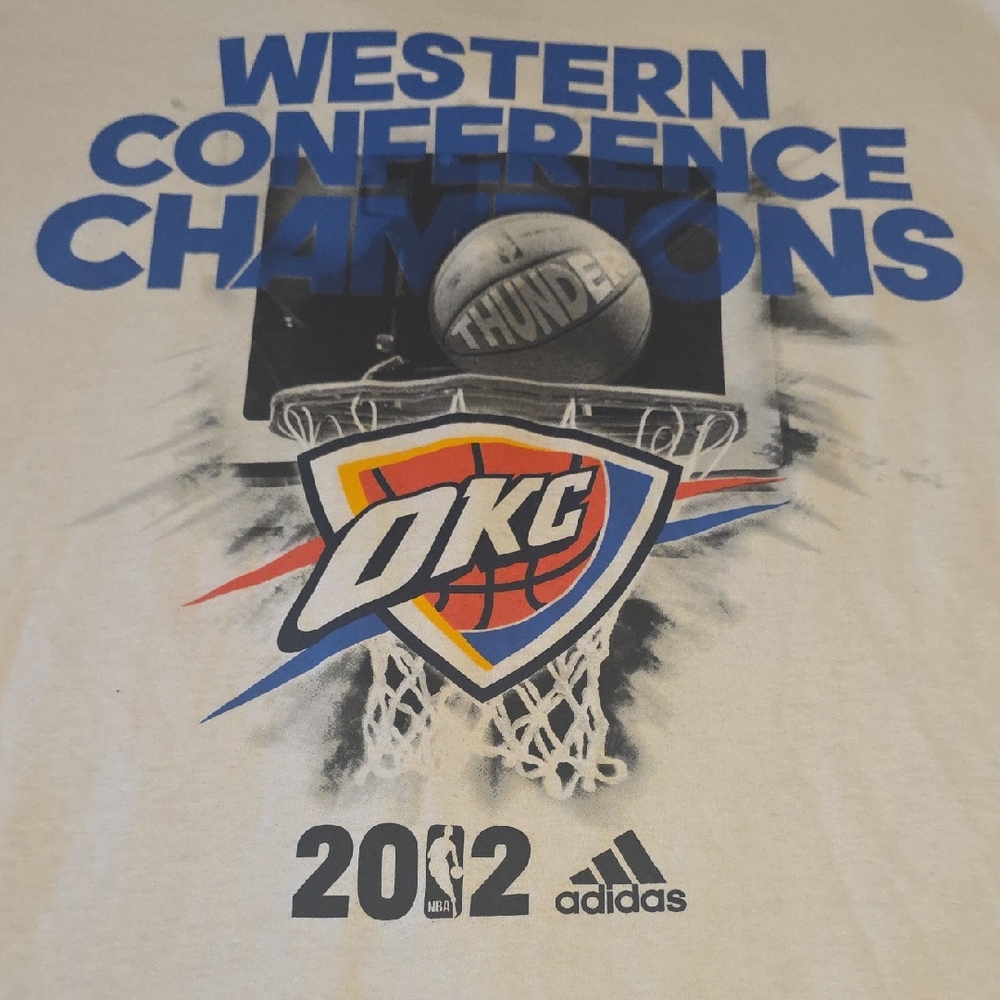 Adidas Western Conference Champions T-Shirt - Cream and Blue
